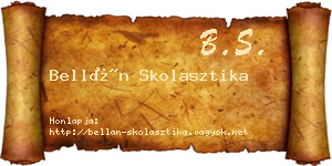 Bellán Skolasztika névjegykártya